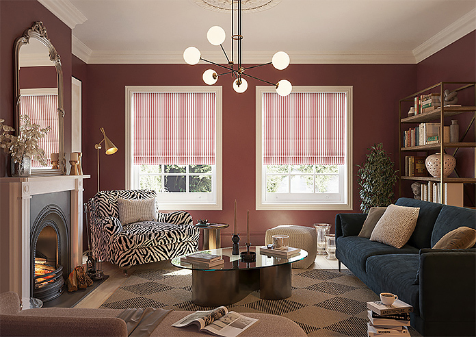 Lace Stripes, Rouge - Twist&Fit Roman Blind - Image 8